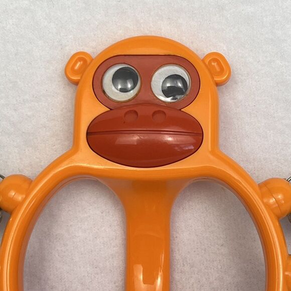 VTG 1980 Bambina Japan Monkey Hand Bell Jingle Orange Child's Rhythm Instrument - Picture 3 of 13